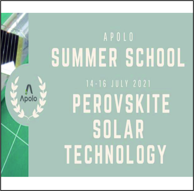 APOLO Summer School_Perovskite Solar Technology,  July 14-16th, LEITAT Managing Technologies (Spain) - Online