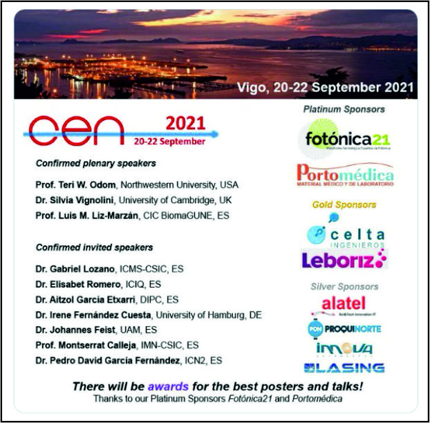 CEN 2021 Conferencia Española de Nanofotónica, September 20-22th, Universidad de Vigo  (Spain) - Online
